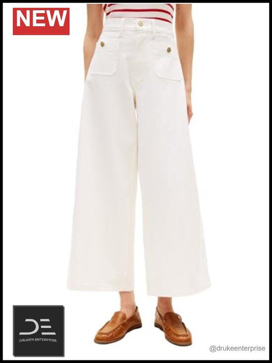 Denim - High Rise Wide Leg Jeans with Stretch Cotton Spandex Women's Denim